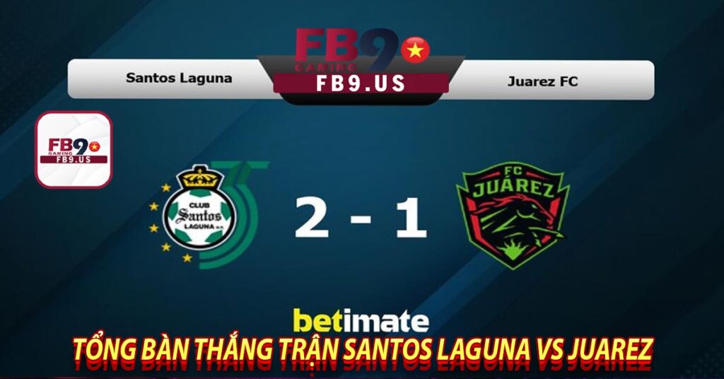 Tổng bàn thắng trận Santos Laguna vs Juarez